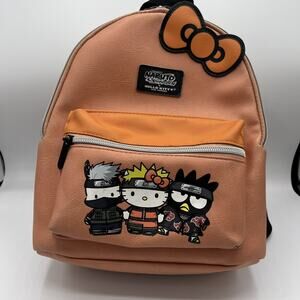 Sanrio Naruto Shippuden X Hello Kitty Backpack Faux Leather 2022 Ninja Bow